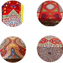 مفرش سفرة خيامية 2.5 متر بأشكال وألوان مختلفة مبهجة لعزومات الشهر الكريم