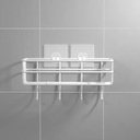 رف معدني لتنظيم وترتيب ادوات المطبخ والحمام مزود ب 4 هوك ولزق دابل فيس