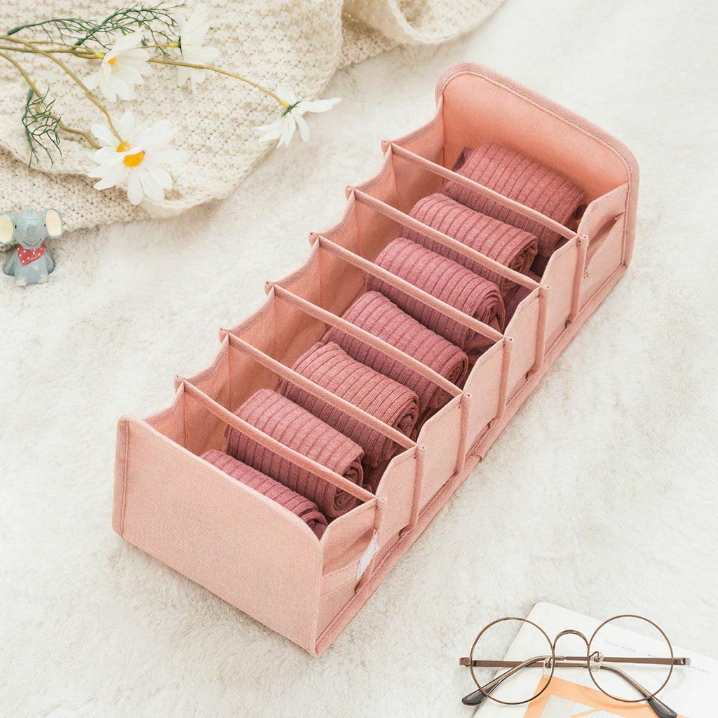 منظم أدراج لتنظيم الملابس الداخلية والجوارب وربطات العنق قماش 3 قطع قابل للطي