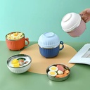 لانش بوكس 3 في 1 استانليس ستيل من الداخل حافظ للحرارة بمعلقة لسهولة تناول الطعام للدراسة والعمل