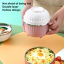 لانش بوكس 3 في 1 استانليس ستيل من الداخل حافظ للحرارة بمعلقة لسهولة تناول الطعام للدراسة والعمل