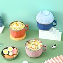 لانش بوكس 3 في 1 استانليس ستيل من الداخل حافظ للحرارة بمعلقة لسهولة تناول الطعام للدراسة والعمل