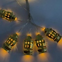 فرع زينة مضئ 3 متر  علي شكل فانوس رمضان نحاسي للأحتفال بالشهر الكريم