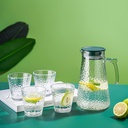 طقم تقديم العصائر والمشروبات الرمضانية شفشق بغطاء محكم الغلق ويد مع 4 اكواب من الزجاج