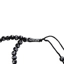 سبحة 100 حبة  منقوش عليها كلمه الله و محمد باللون الاسود في سليفر من البلاستيك