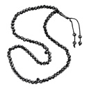 سبحة 100 حبة  منقوش عليها كلمه الله و محمد باللون الاسود في سليفر من البلاستيك