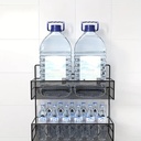 رف معدني 2 دور مزود ب 5 هوك لتنظيم ادوات المطبخ و الحمام يأتي مع دبل فيس لتعليقه علي الحائط