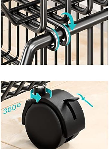 تربو معدني 4 دور لحمل وتنظيم أدوات المطبخ والحمام مزود بعجلات لسهولة الحركة