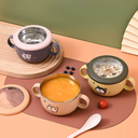 لانش بوكس بحلة استانليس ستيل بغطاء محكم الغلق بيد ومعلقة قابلة للطي لسهولة تناول الطعام للمدارس