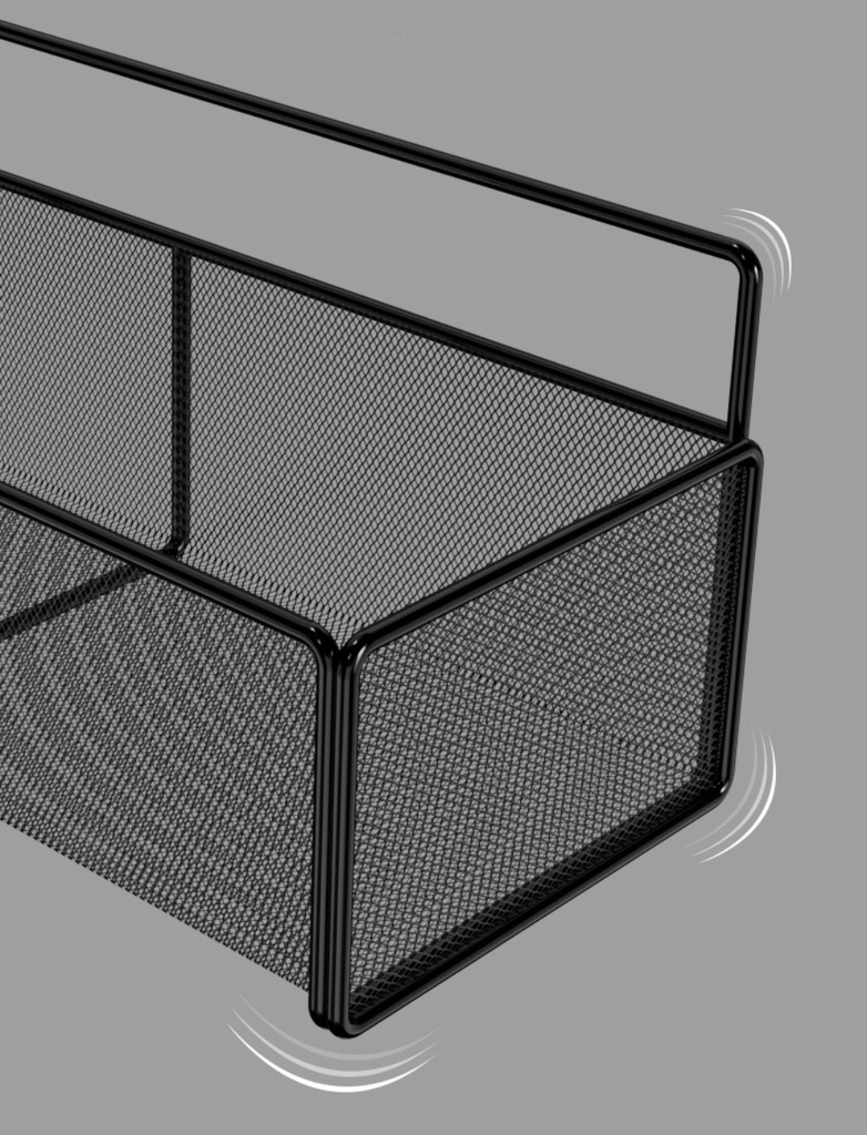رف معدني شبك لحمل وتنظيم أدوات المطبخ والحمام مزود بدبل فيس قوي لسهولة التعليق