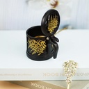 مبخرة  ميني علي شكل براد مزينة بحروف عربية  مميزة بيد و طبق ستانليس ستيل جولد لتعطير المنزل بشكل مختلف