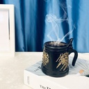 مبخرة  ميني علي شكل براد مزينة بحروف عربية  مميزة بيد و طبق ستانليس ستيل جولد لتعطير المنزل بشكل مختلف