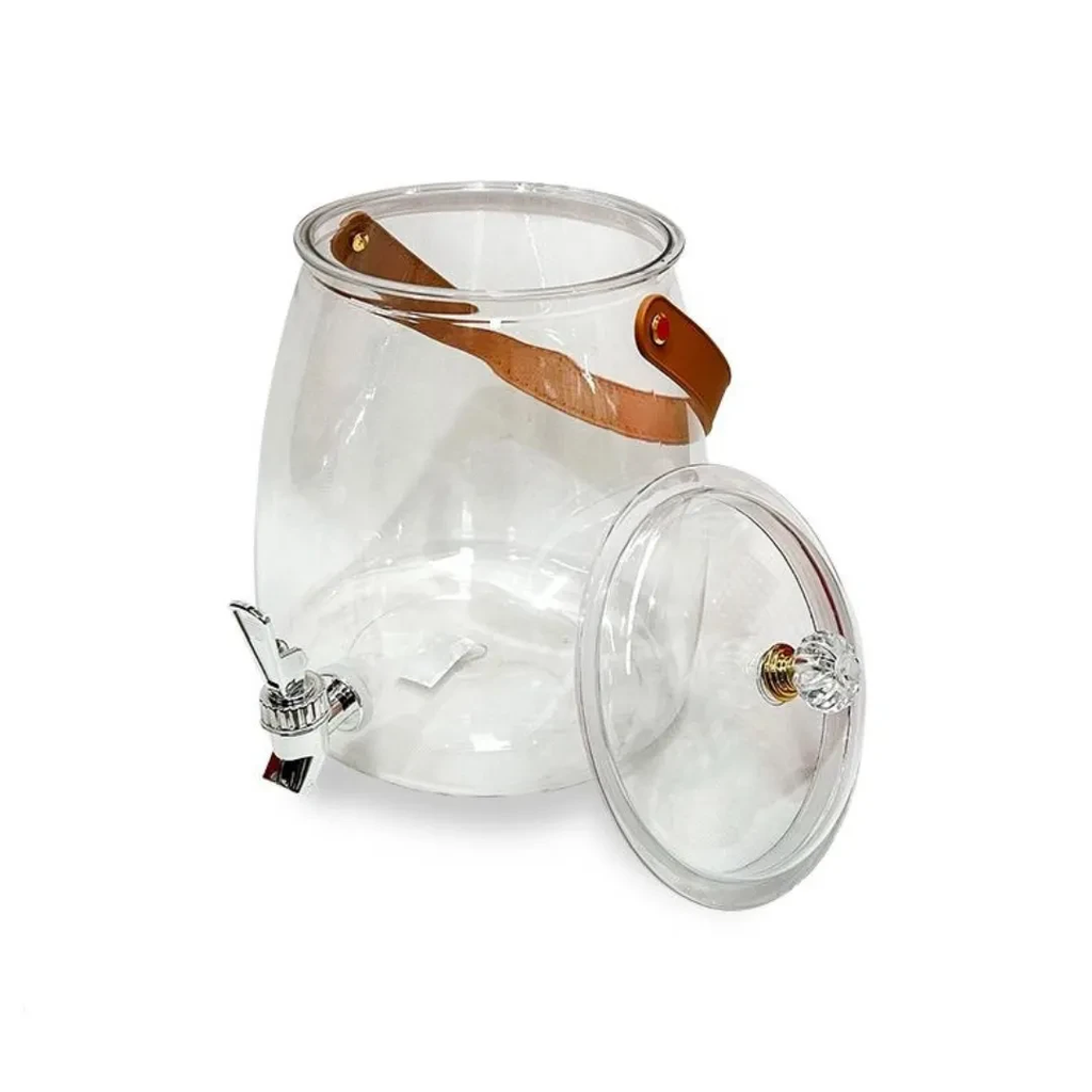 ديسبنسر عصائر محمول 5 لتر بلاستيك شفاف بغطاء مانع للتسرب وحنفية لسهولة الاستخدام