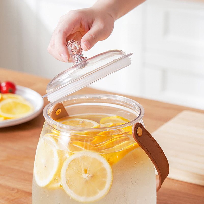 ديسبنسر عصائر محمول 5 لتر بلاستيك شفاف بغطاء مانع للتسرب وحنفية لسهولة الاستخدام