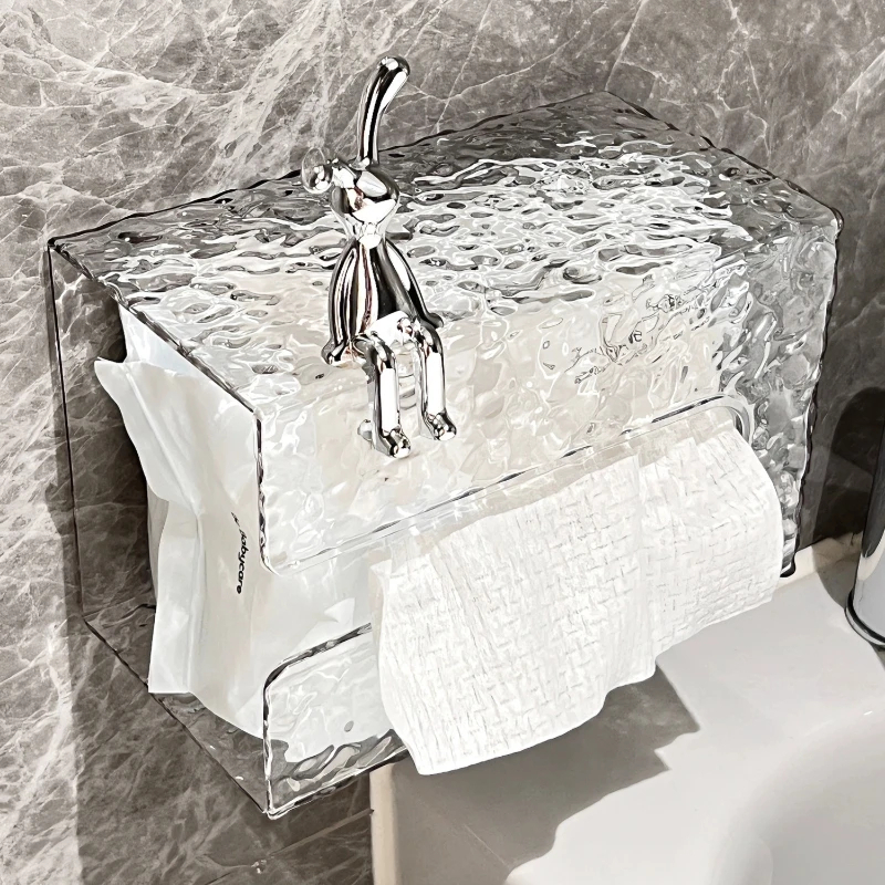 علبة مناديل اكليريك بدبدوب ثري دي لغرف النوم والأطفال والحمام بلزق دبل فيس قوي