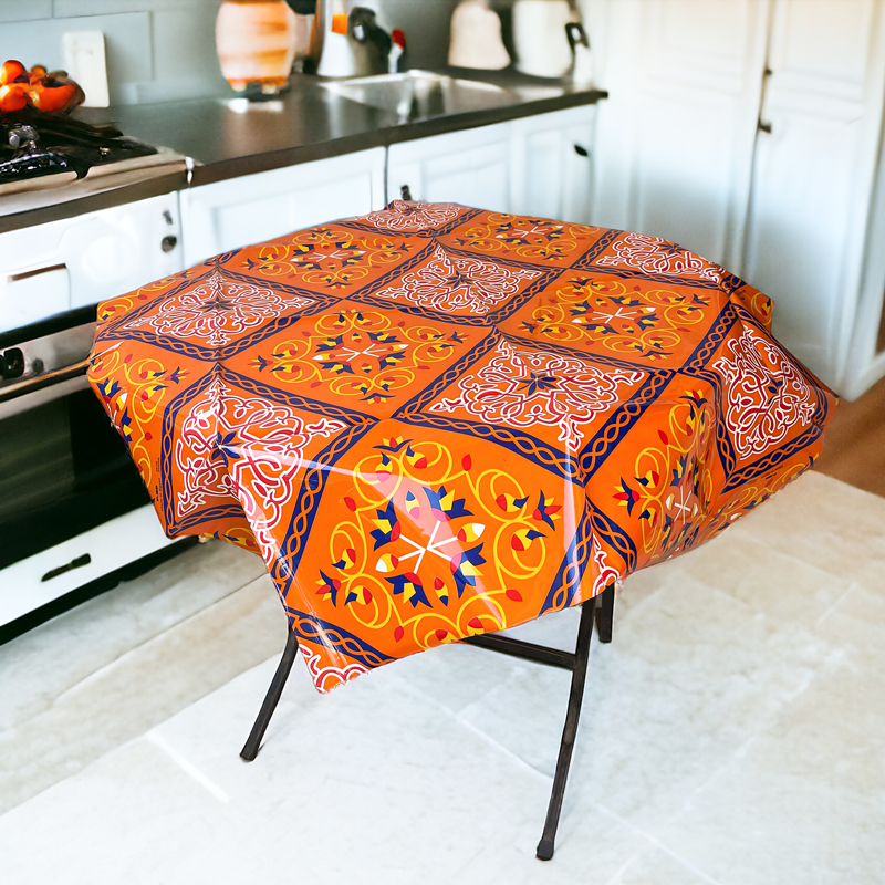 سفرة رمضان بلاستيك بتصميم خيامي قابل للتنظيف واعادة الاستخدام لاجواء رمضان