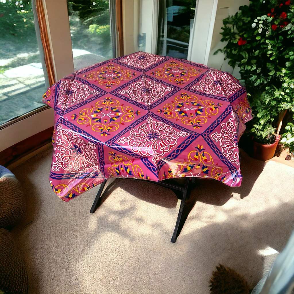 سفرة رمضان بلاستيك بتصميم خيامي قابل للتنظيف واعادة الاستخدام لاجواء رمضان