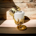 مبخرة رمضانية بحامل لضمان الثبات من الجبس ومعدن مطلي باللون الذهبي لديكور مميز
