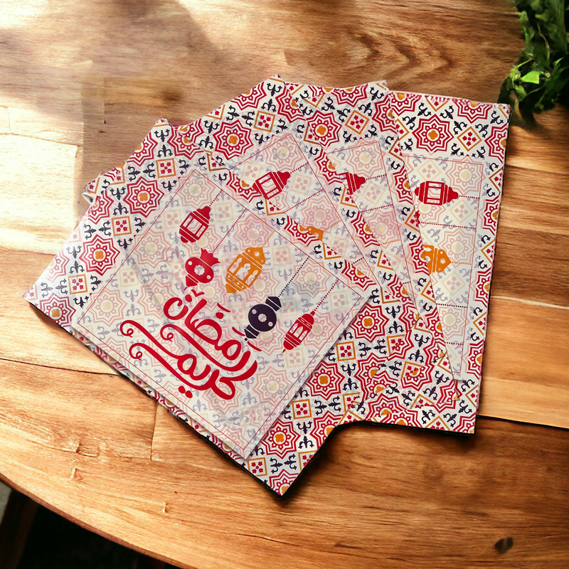 مفارش ثلاجة رمضانية 4 قطع بأشكال وألوان مختلفة قابل للغسيل