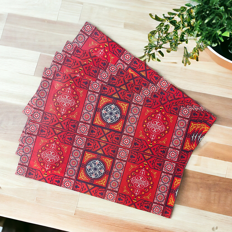 مفارش ثلاجة رمضانية 4 قطع بأشكال وألوان مختلفة قابل للغسيل