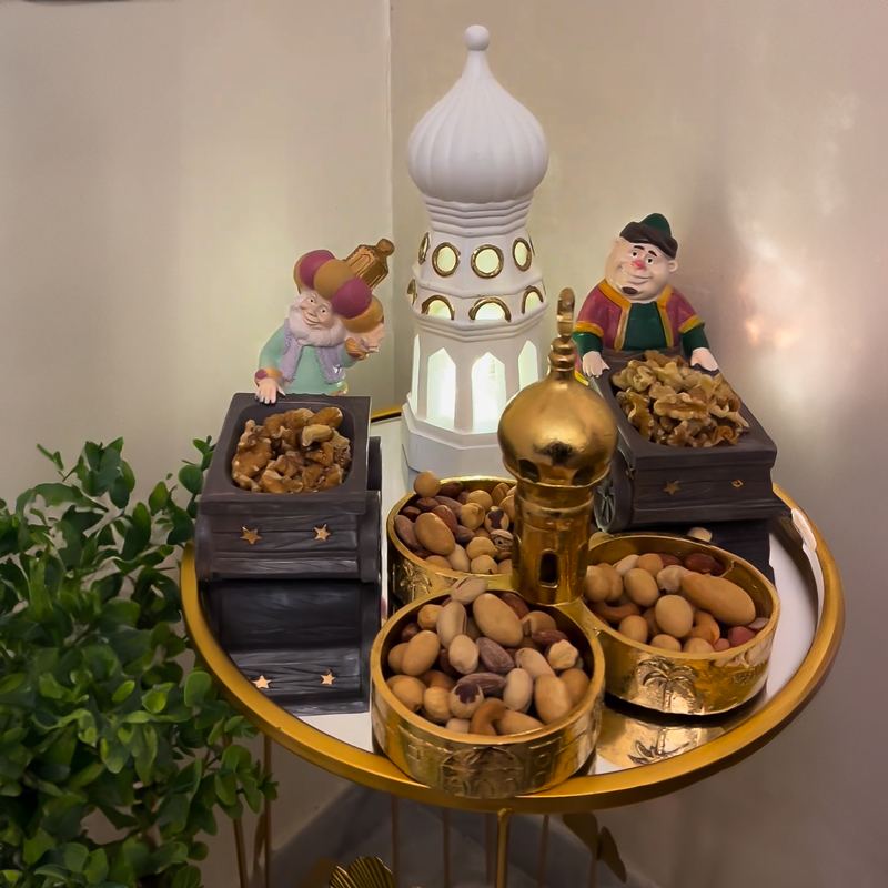 فانوس مرحب مرحب يا هلال مضئ شكل مئذنة من الجبس