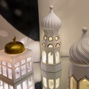 فانوس مرحب مرحب يا هلال مضئ شكل مئذنة من الجبس