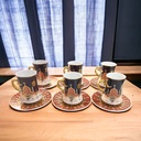 طقم شاي استكانة 12 قطعة مزين برسومات رمضانية مميزة من البورسلين