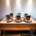 طقم شاي استكانة 12 قطعة مزين برسومات رمضانية مميزة من البورسلين