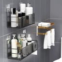 رف لحمل وتنظيم ادوات الحمام والمطبخ بلزق دبل فيس قوي للتعليق بدون حفر وتخريم من المعدن