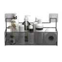 رف لحمل وتنظيم ادوات الحمام والمطبخ بلزق دبل فيس قوي للتعليق بدون حفر وتخريم من المعدن