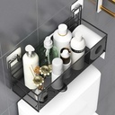 رف لحمل وتنظيم ادوات الحمام والمطبخ بلزق دبل فيس قوي للتعليق بدون حفر وتخريم من المعدن