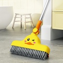 طقم تنظيف بطوط مقشة دوارة لسهولة الوصول للزوايا والأركان وجاروف بيد معدن ومقبض مريح لليد