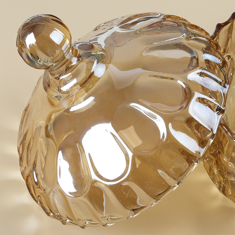 بونبونيرة كريستال عسلي شفاف لحفظ وتقديم الشكولاتة والبونبون والكاندي لضيوفك بشكل شيك ومميز