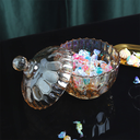 بونبونيرة كريستال عسلي شفاف لحفظ وتقديم الشكولاتة والبونبون والكاندي لضيوفك بشكل شيك ومميز