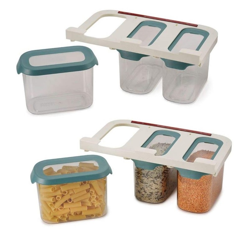 ديسبنسر الحبوب والبقوليات 3 قطع القابل للتعليق أسفل الدرف لزيادة المساحة