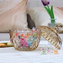 بونبونيرة كريستال لحفظ وتقديم الشوكولاتة والكاندي للضيوف بشكل شيك بغطاء للحفاظ علي المحتويات