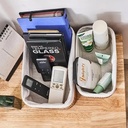 طقم باسكت خشب 3 قطع بمقاسات مختلفة ببطانه كتان لحمل وتنظيم ادوات الميكب والعناية بالشعر والبشرة والملابس