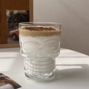 مج شكل جمجمة ثري دي زجاج شفاف بيد لشرب العصائر و النسكافية 245 ملي