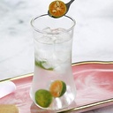 كوباية مدببة  280 ملي زجاج  شفاف لشرب وتقديم العصائر والأيس كوفي والنسكافيه  للضيوف بشكل شيك