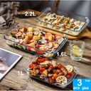 طقم صواني فرن بايركس حراري 3 قطع بمقاسات مختلفة  لحمل وتقديم الطعام علي السفرة بشكل شيك