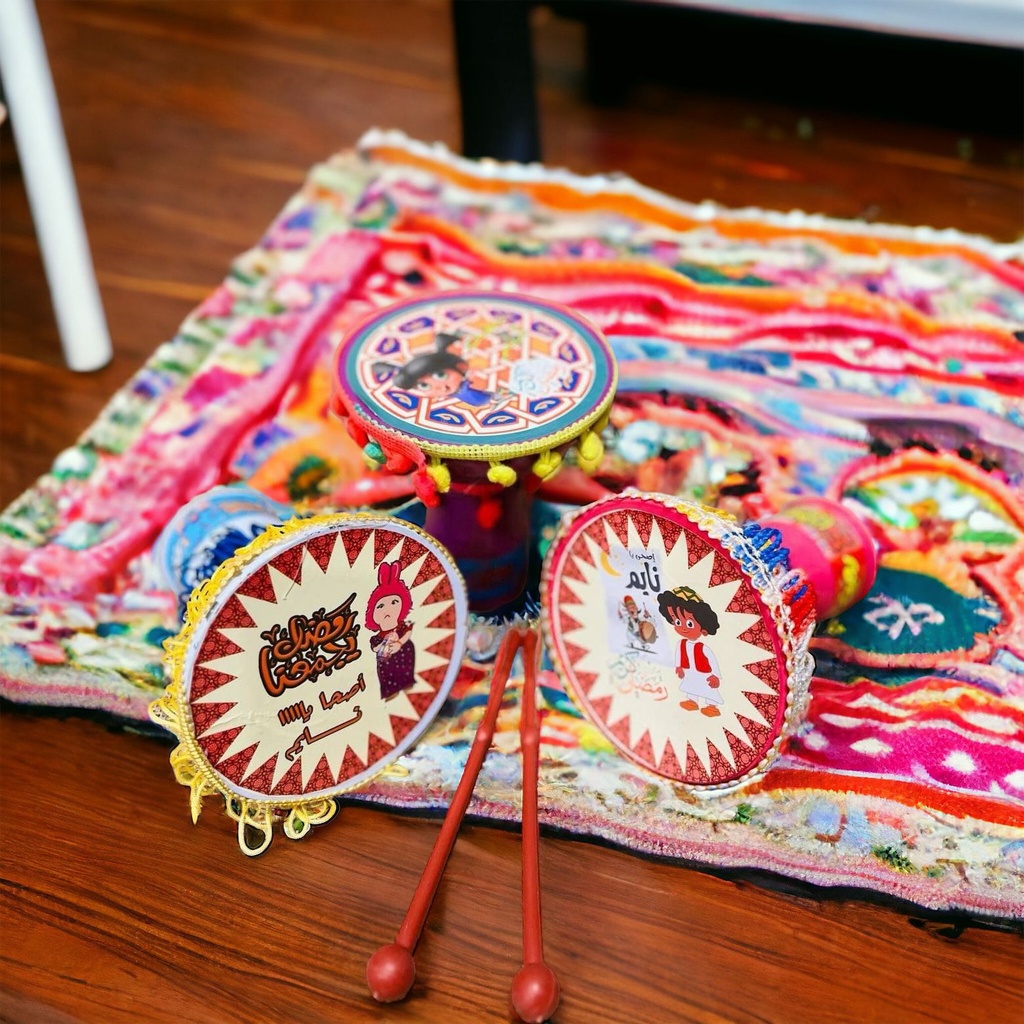طبلة مسحراتي رمضان للأطفال وعصاية بالوان واشكال مختلفة