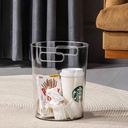 باسكت قمامة اكليريك شفاف بيد لسهولة الحمل مناسب لغرف النوم والمطبخ والحمام