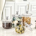 برطمان اكليريك 1400 ملي بغطاء محكم الغلق مزين بدبدوب لحفظ الكاندي والكورن فليكس والحلوي‏