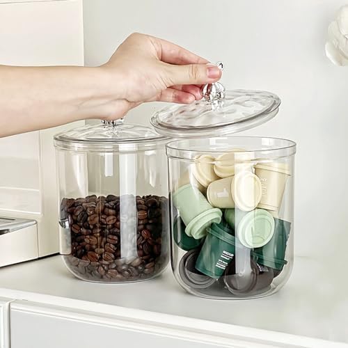 برطمان اكليريك 1400 ملي بغطاء محكم الغلق مزين بدبدوب لحفظ الكاندي والكورن فليكس والحلوي‏