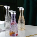 زجاجة مياه 1100ملي اكيليريك شفاف بغطاء محكم الغلق لتقديم المياةو العصائر والمشروبات في رمضان