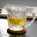 مج زجاج شفاف صخري بيد لشرب و تقديم العصائر و المشروبات الساخنة