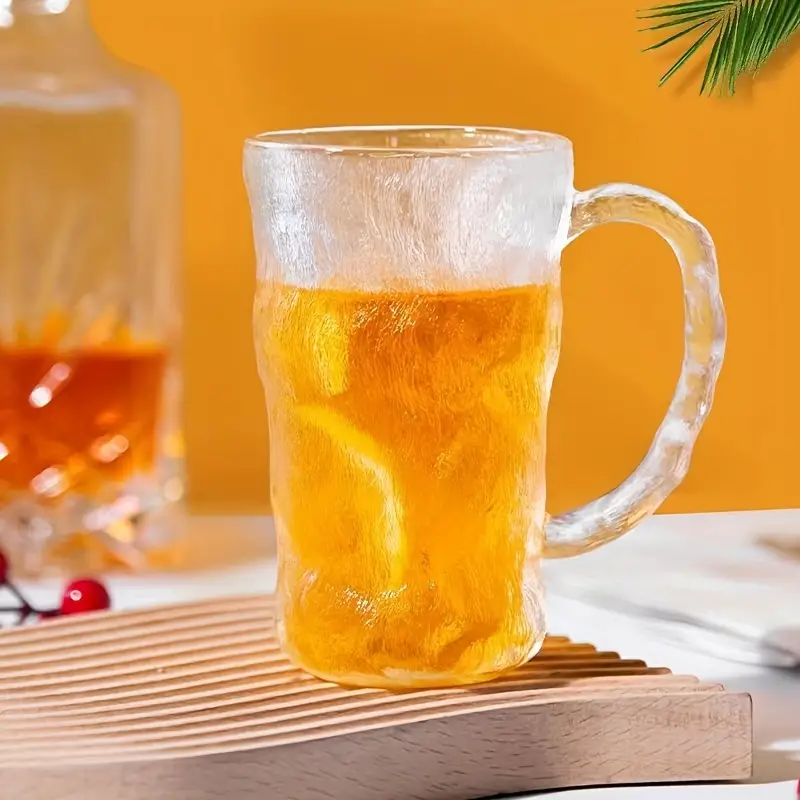 طقم  6 قطع مج زجاج صخري 600 ملي بيد لشرب و تقديم العاصائر و المشروبات الساخنه