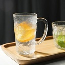 طقم  6 قطع مج زجاج صخري 600 ملي بيد لشرب و تقديم العاصائر و المشروبات الساخنه