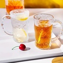 طقم  6 قطع مج زجاج صخري 600 ملي بيد لشرب و تقديم العاصائر و المشروبات الساخنه