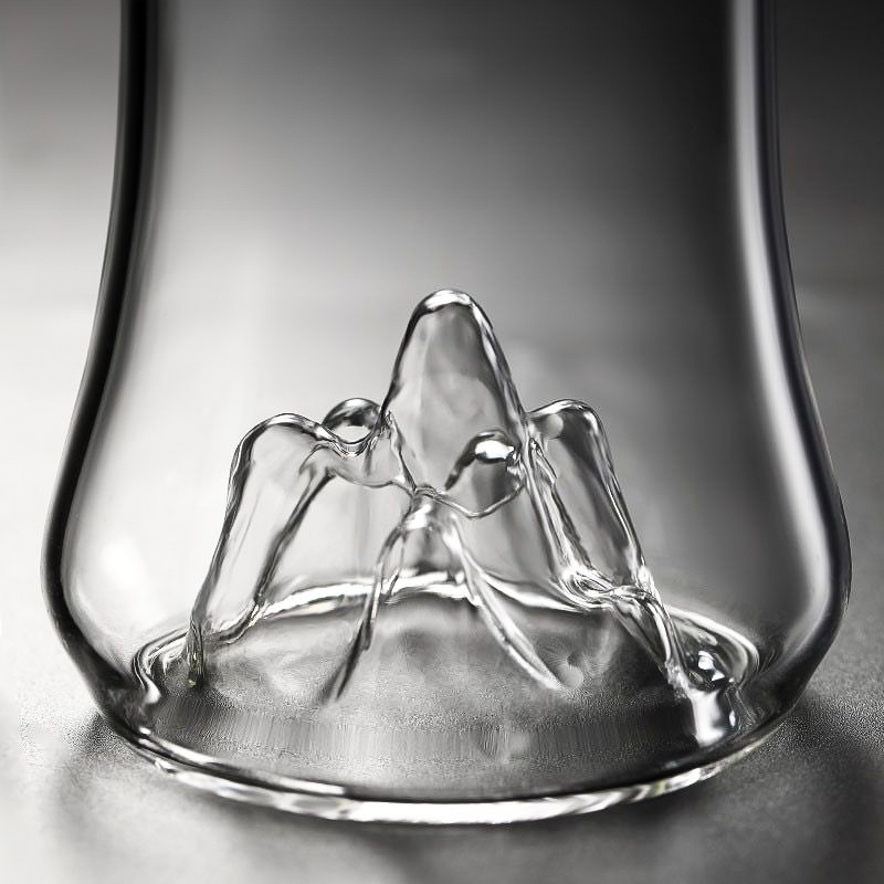 كوباية زجاج بجبل جليدي ثري دي من الداخل لشرب وتقديم العصائر والمشروبات الغازية 280 ملي